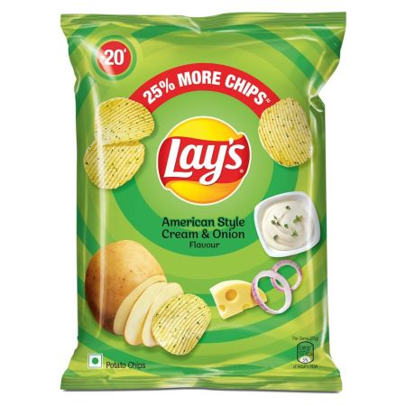 Lay's Potato Chips 50g/52g, American Style Cream & Onion Flavour